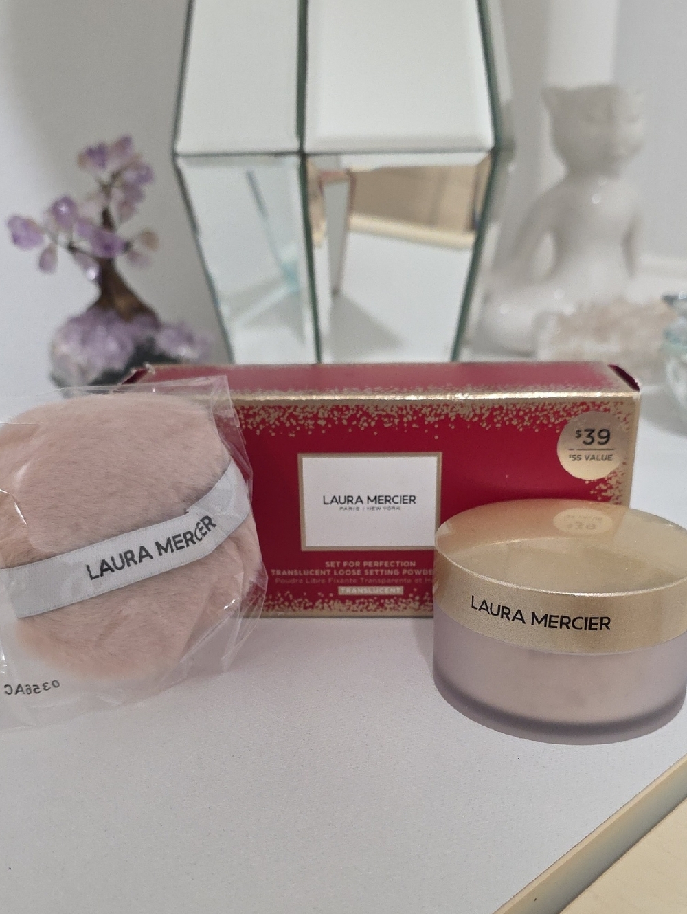 NIB Laura Mercier Set For Perfection Translucent Loose Setting Powder & Puff